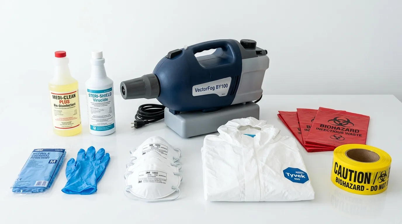 Professional biohazard remediation crew working in Bristol